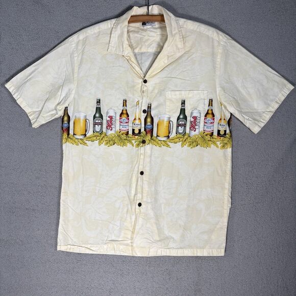 Aloha Republic Other - Vintage Aloha Republic Shirt Men’s L Beer Motif Camp Yellow USA Dadcore Resort